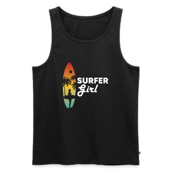 Surfer Girl Surfboard Surfing Geschenksidee - Männer Premium Bio Tank Top - Schwarz - Vorne - AI Model Male 178 light (178cm)