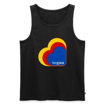 Cœur végétalien rétro - Débardeur bio Premium Homme - noir - Devant - Michal (187cm)