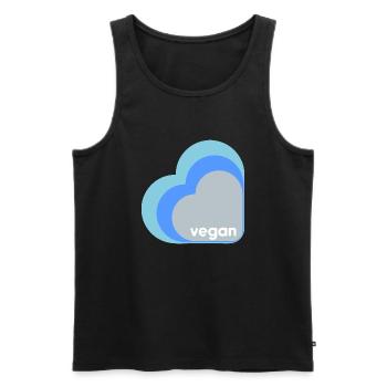 Blue vegan heart - Men's Premium Organic Tank Top - black - Front - Michal (187cm)