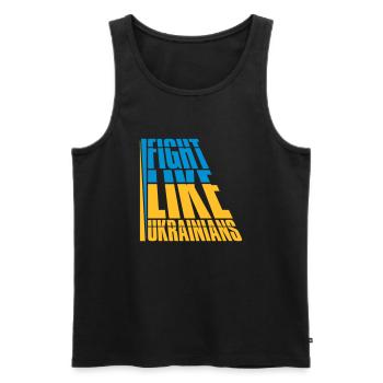 fight like ukrainians Zitat - Männer Premium Bio Tank Top - Schwarz - Vorne - Michal (187cm)