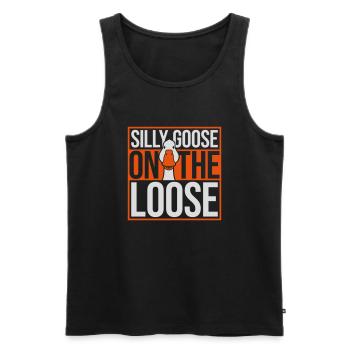 goose on the loose - Männer Premium Bio Tank Top - Schwarz - Vorne - AI Model Male 178 light (178cm)