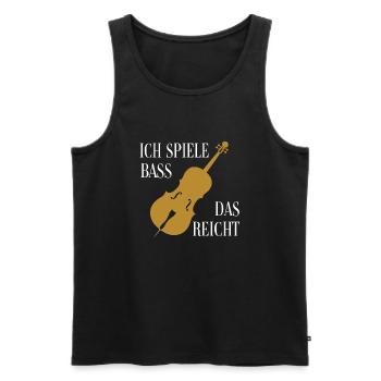 Ich spiele Kontrabass - das ist genug - Männer Premium Bio Tank Top - Schwarz - Vorne - Michal (187cm)