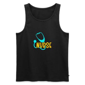 Nurse 05 01 - Men's Premium Organic Tank Top - black - Front - AI Model Male 178 light (178cm)