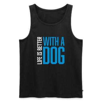 better with a dog - Men's Premium Organic Tank Top - black - Front - Michal (187cm)