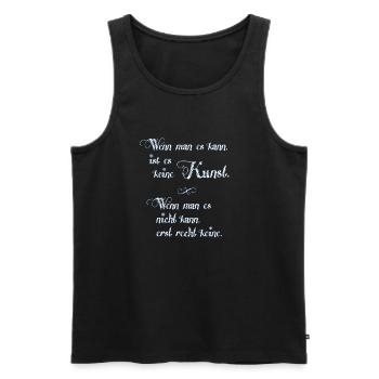 keine Kunst - DIGITAL - blau weiß - dunkle Stoffe - Männer Premium Bio Tank Top - Schwarz - Vorne - Michal (187cm)