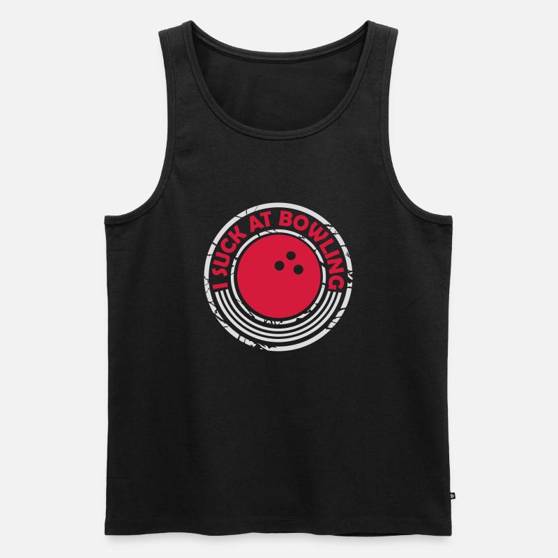 I suck at bowling - Männer Premium Bio Tank Top - Schwarz