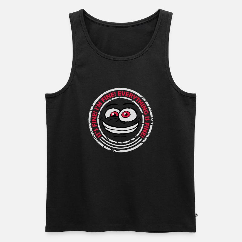 everything is fine Zitat - Männer Premium Bio Tank Top - Schwarz