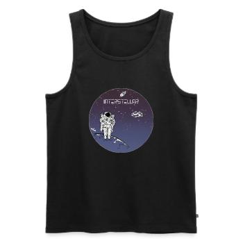 Interstellaire astronaute en orbite - Débardeur bio Premium Homme - noir - Devant - AI Model Male 178 light (178cm)