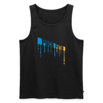 Conception du logo Puck Futin - Débardeur bio Premium Homme - noir - Devant - AI Model Male 178 light (178cm)