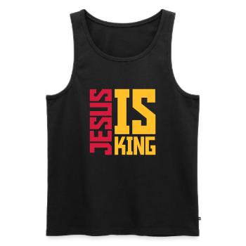 jesus is king quote - Men's Premium Organic Tank Top - black - Front - Michal (187cm)