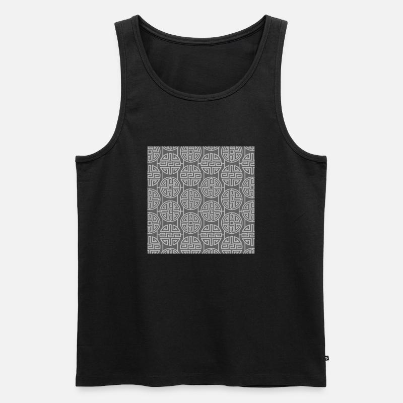 Chinesisches Muster - Männer Premium Bio Tank Top - Schwarz