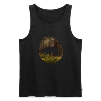 Plage d’eau de mer - Débardeur bio Premium Homme - noir - Devant - Michal (187cm)