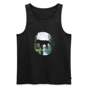 Sea Water Beach - Men's Premium Organic Tank Top - black - Front - AI Model Male 178 light (178cm)
