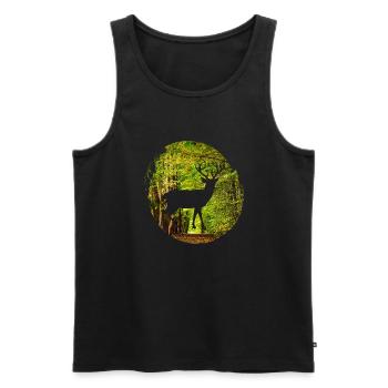 Sea Water Beach - Men's Premium Organic Tank Top - black - Front - AI Model Male 178 light (178cm)