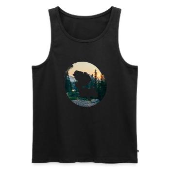 Plage d’eau de mer - Débardeur bio Premium Homme - noir - Devant - Michal (187cm)