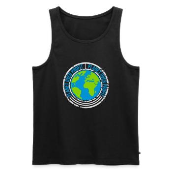 planet over profit quote - Men's Premium Organic Tank Top - black - Front - Michal (187cm)