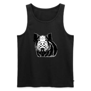 pig sweet pigs pigs animal animals 2 - Men's Premium Organic Tank Top - black - Front - AI Model Male 178 light (178cm)