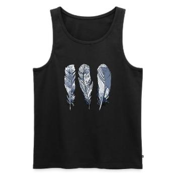 Feder - Männer Premium Bio Tank Top - Schwarz - Vorne - Michal (187cm)