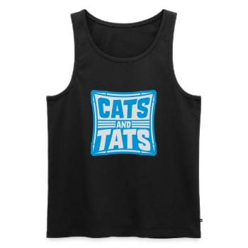 cats and tats Zitat - Männer Premium Bio Tank Top - Schwarz - Vorne - Michal (187cm)
