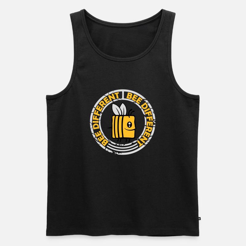 bee different Spruch Zitat - Männer Premium Bio Tank Top - Schwarz