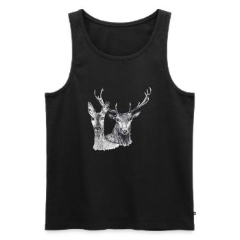 Deer and doe - Men's Premium Organic Tank Top - black - Front - Michal (187cm)