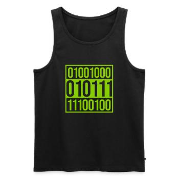 Binary Code Program Language - Men's Premium Organic Tank Top - black - Front - AI Model Male 178 light (178cm)