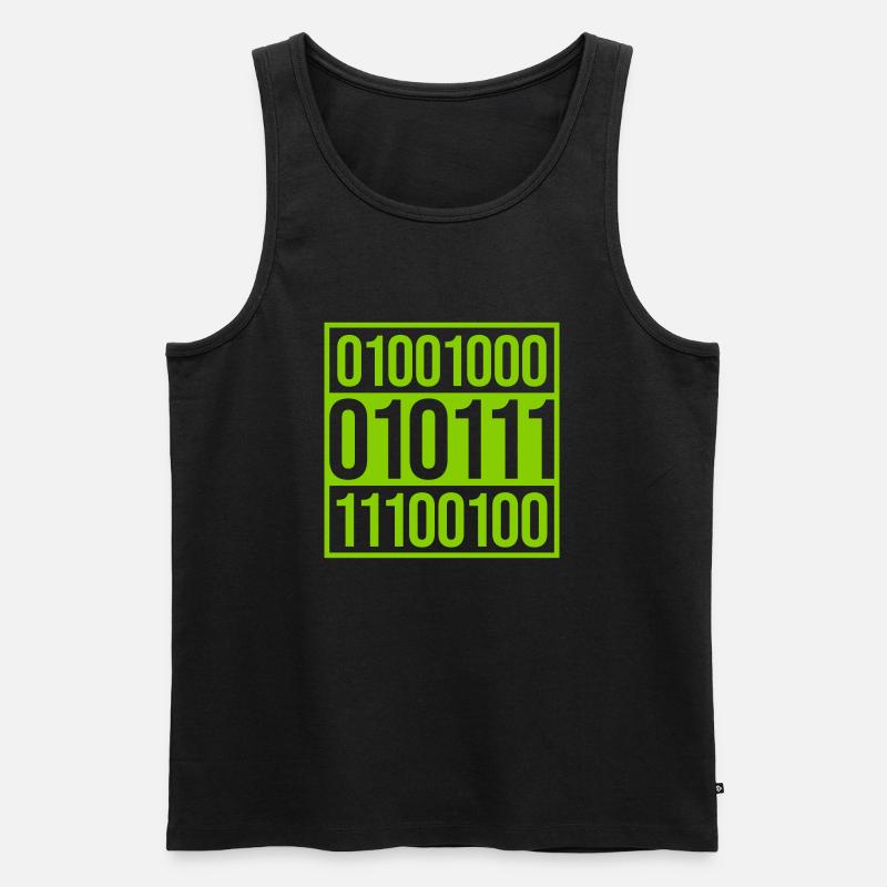 Binary Code Program Language - Men's Premium Organic Tank Top - black
