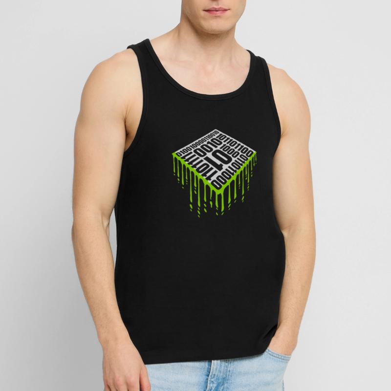 Binary Code Program Language Men's Premium Organic Tank Top