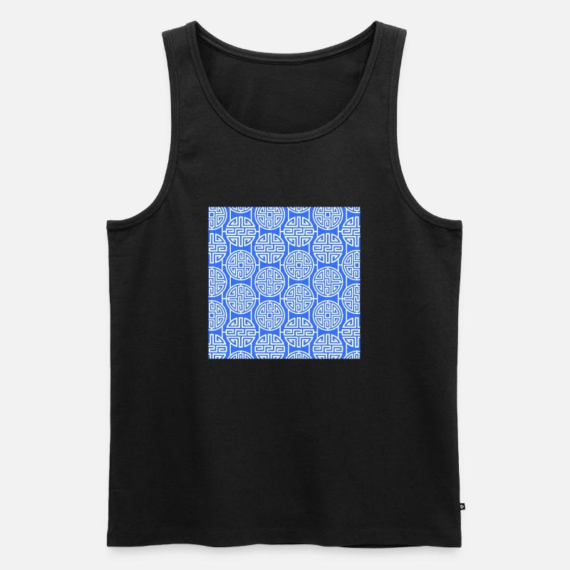 Chinesisches Muster - Männer Premium Bio Tank Top - Schwarz