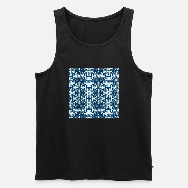 Chinesisches Muster - Männer Premium Bio Tank Top - Schwarz