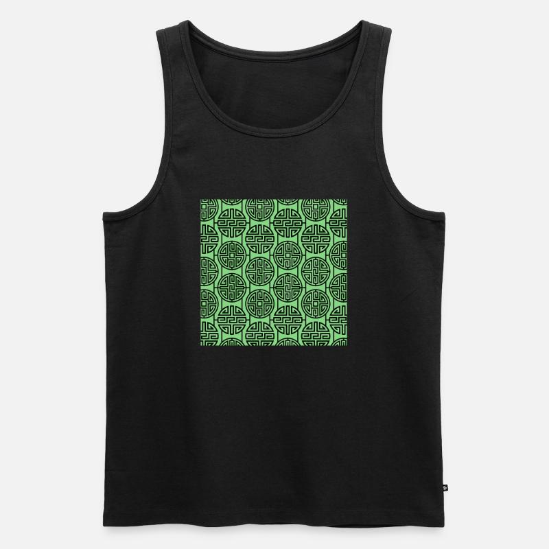Chinesisches Muster - Männer Premium Bio Tank Top - Schwarz
