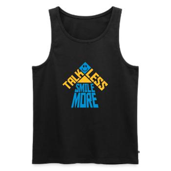 talk less smile more - Men's Premium Organic Tank Top - black - Front - AI Model Male 178 light (178cm)