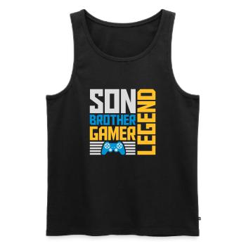 son brother gamer legend - Männer Premium Bio Tank Top - Schwarz - Vorne - Michal (187cm)