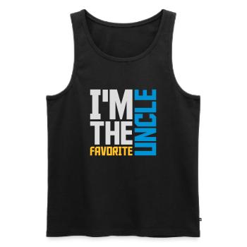 at The Favorite Uncle - Men's Premium Organic Tank Top - black - Front - AI Model Male 178 light (178cm)