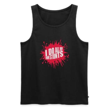 all my own stunts - Männer Premium Bio Tank Top - Schwarz - Vorne - Michal (187cm)