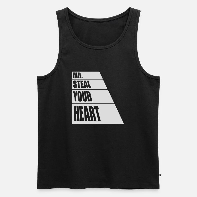 mr steal your heart - Männer Premium Bio Tank Top - Schwarz