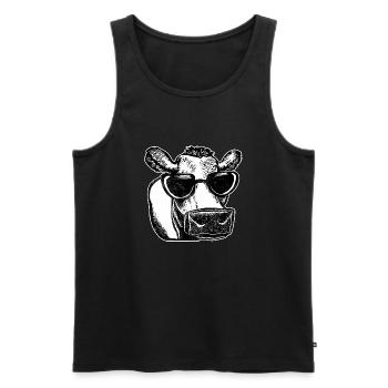 Cool cow - Men's Premium Organic Tank Top - black - Front - AI Model Male 178 light (178cm)