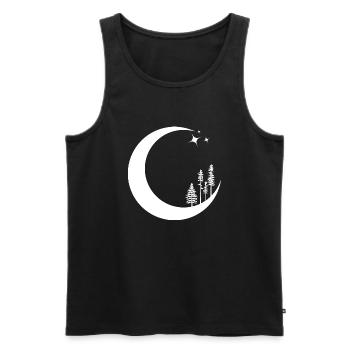 Celestial Moon pines tree - Men's Premium Organic Tank Top - black - Front - AI Model Male 178 light (178cm)