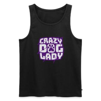 crazy dog lady Zitat - Männer Premium Bio Tank Top - Schwarz - Vorne - Michal (187cm)