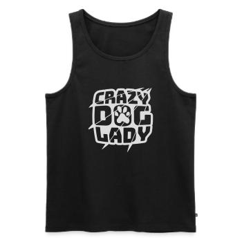 crazy dog lady Zitat - Männer Premium Bio Tank Top - Schwarz - Vorne - Michal (187cm)