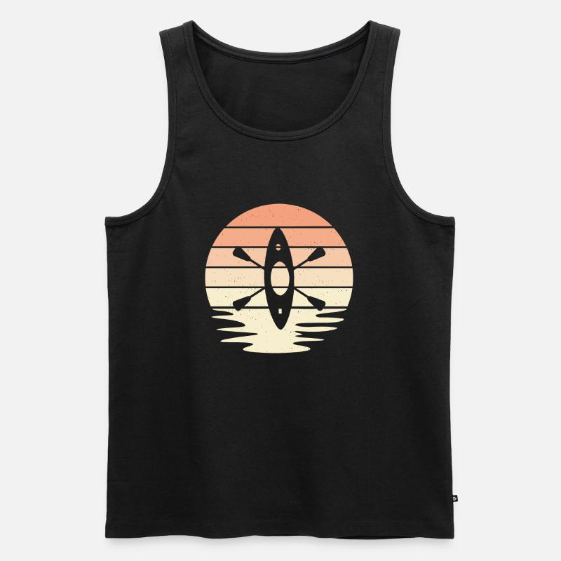 Kajak Design Retro - Männer Premium Bio Tank Top - Schwarz