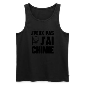 J’peux pas j’ai chimie - Débardeur bio Premium Homme - noir - Devant - Michal (187cm)