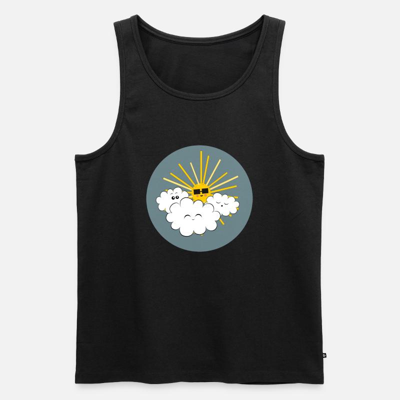 Sonne & Wolken *** - Männer Premium Bio Tank Top - Schwarz