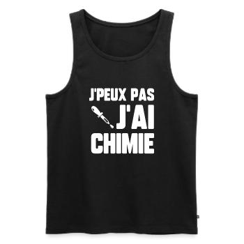 J’peux pas j’ai chimie - Débardeur bio Premium Homme - noir - Devant - Michal (187cm)