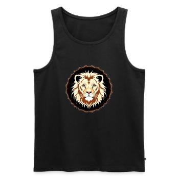 Royal Cartoon Lion Lions Comic 20 - Débardeur bio Premium Homme - noir - Devant - Michal (187cm)