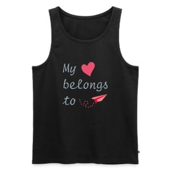 My heart belongs to - Men's Premium Organic Tank Top - black - Front - Michal (187cm)