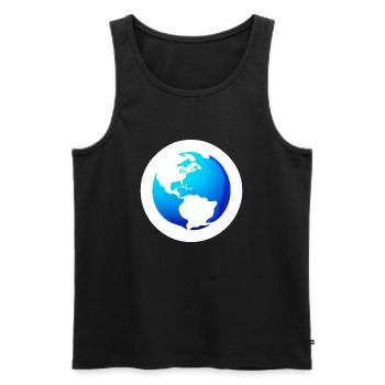 Mignon dessin animé représentation de la planète Terre 13 - Débardeur bio Premium Homme - noir - Devant - Michal (187cm)