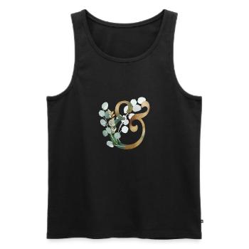 Eucalyptus & personnalisable - Débardeur bio Premium Homme - noir - Devant - AI Model Male 178 light (178cm)