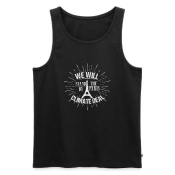 WE WILL CLIMETE DEAL - Men's Premium Organic Tank Top - black - Front - Michal (187cm)
