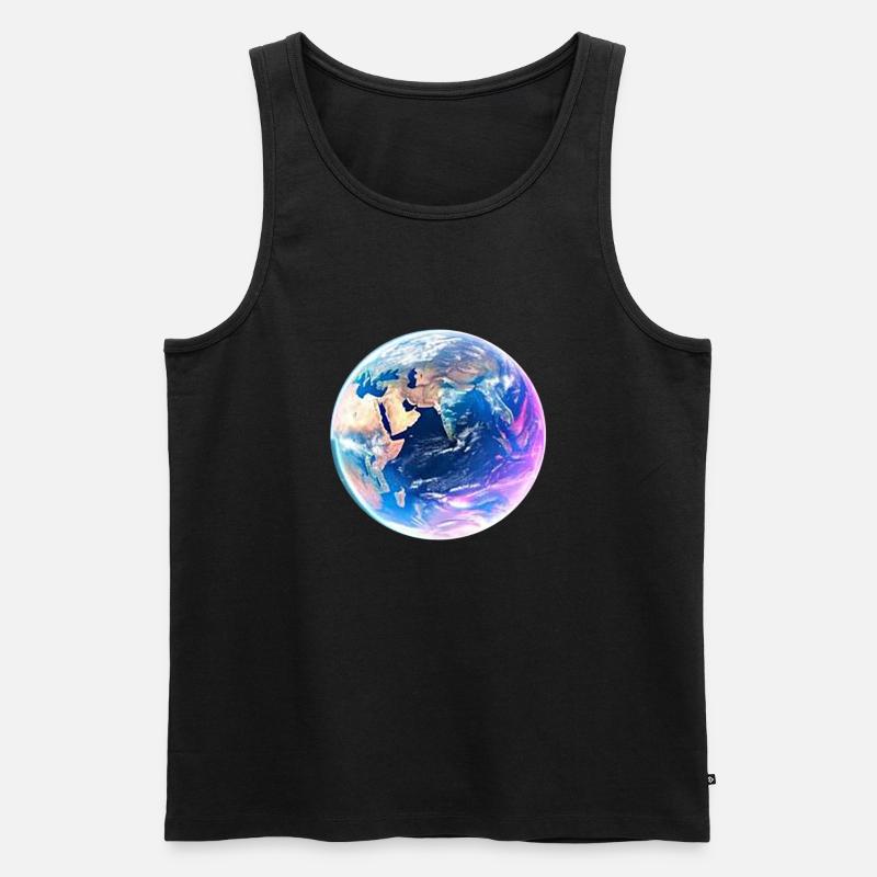 Welt - Männer Premium Bio Tank Top - Schwarz